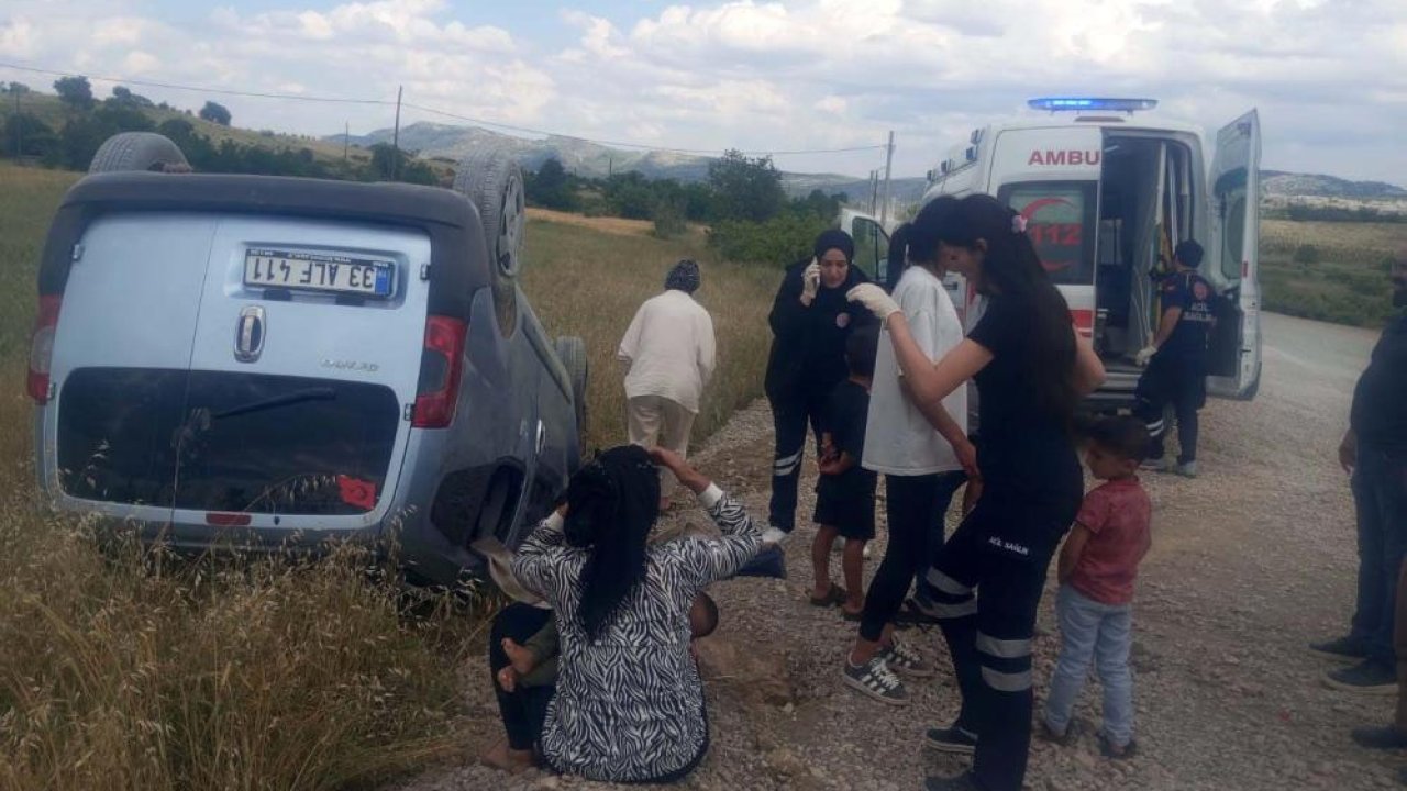 Diyarbakır’da ailenin olduğu araç takla atarak durabildi