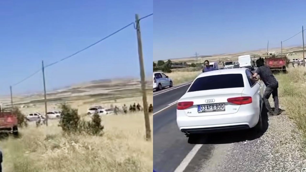 Diyarbakır karayolunu kapatıp birbirine girdiler: Yangın çıktı
