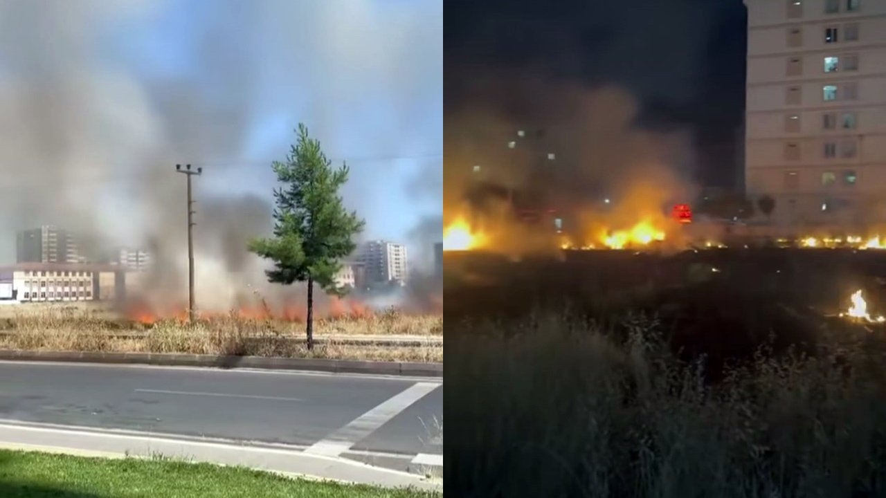 Diyarbakır’da yangın: Havai fişeklerle yakıp kaçtılar!