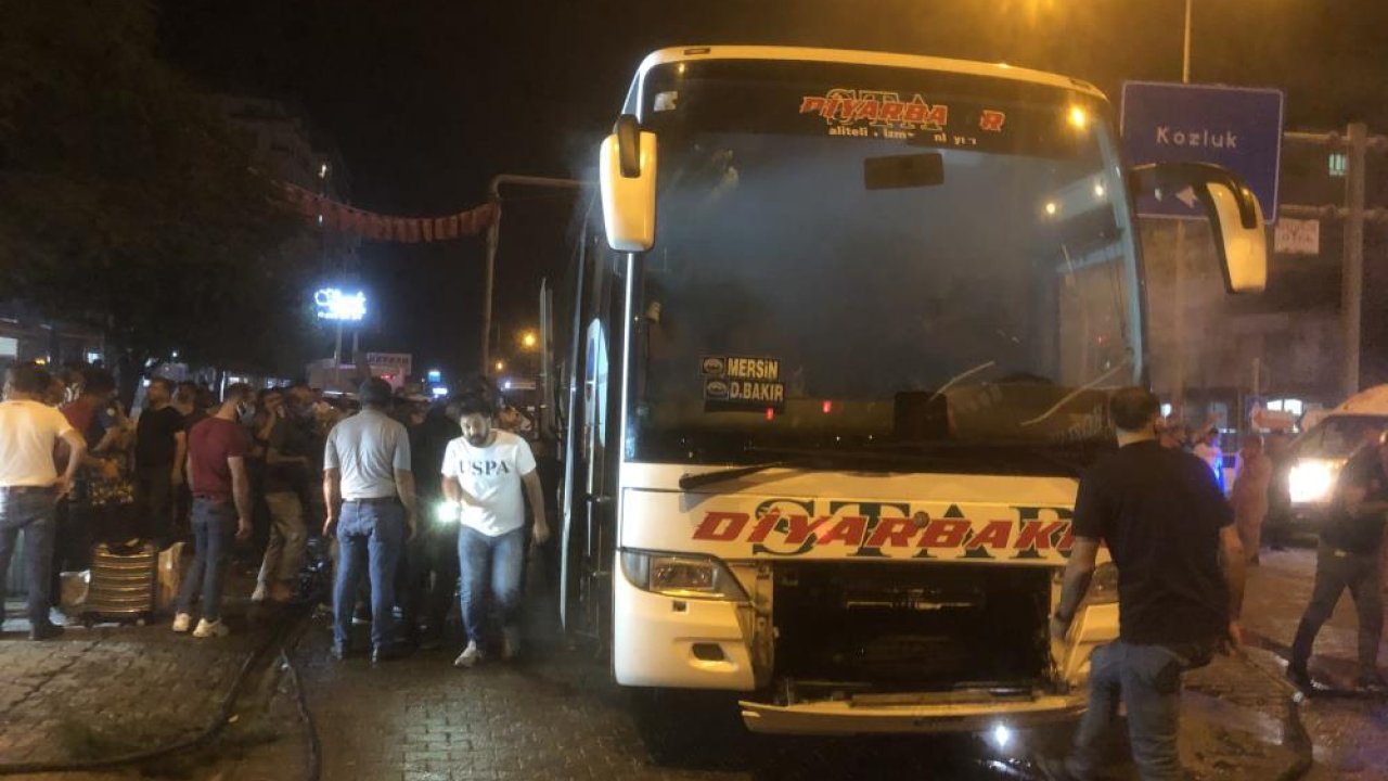 Batman’da Diyarbakır otobüsü alev alev yandı: Faciadan dönüldü