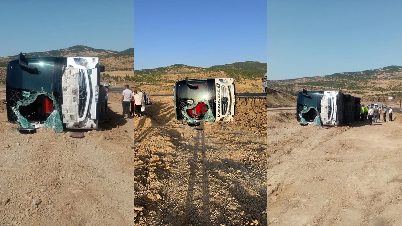 Van otobüsü Bingöl’de devrildi: 14 yaralı