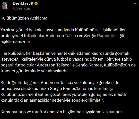 Talisca ve Ramos açıklaması