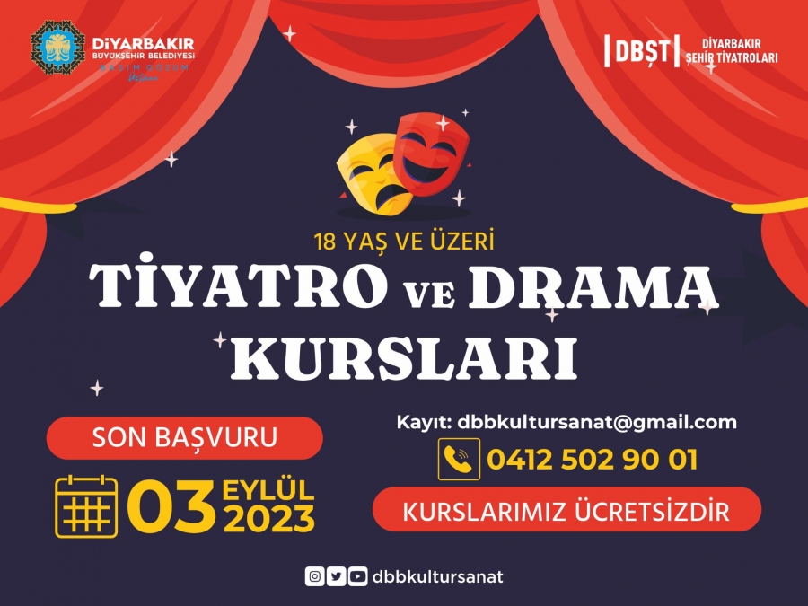 Tiyatro ve drama kursları için kayıtlar başladı