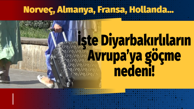 İşte Diyarbakırlıların Avrupa’ya göçme nedeni!