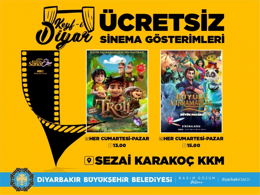 Çocuklar için ücretsiz sinema gösterimleri devam ediyor