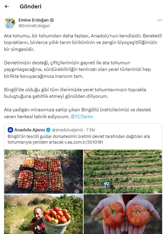 Emine Erdoğan’dan Bingöllülere teşekkür!