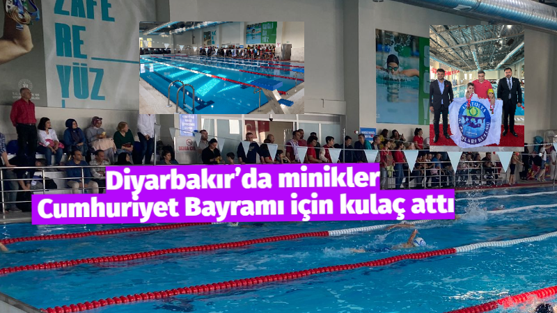 Diyarbakır’da minikler Cumhuriyet Bayramı için kulaç attı