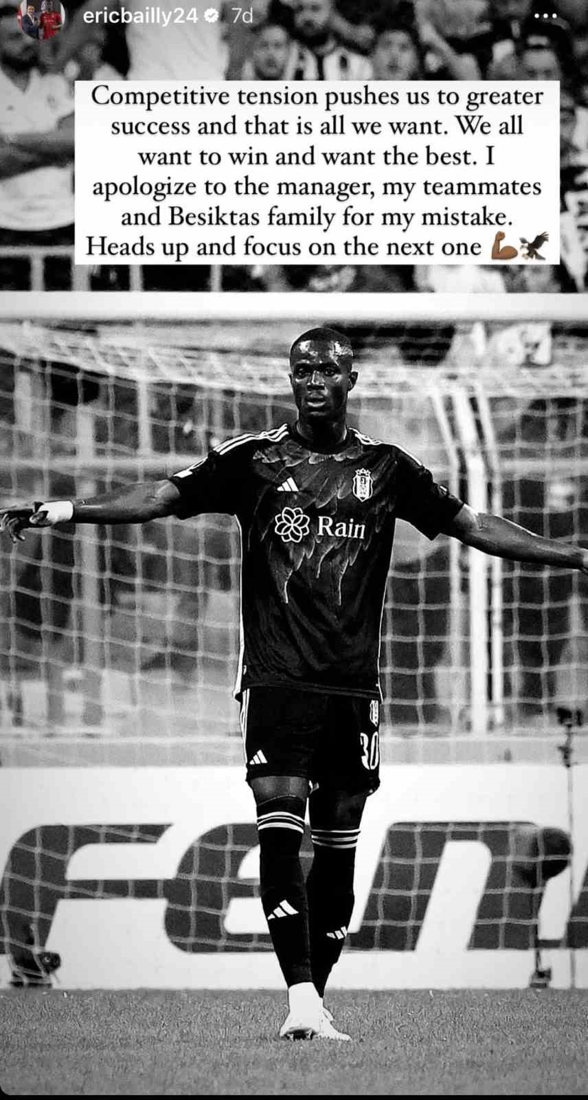 Beşiktaş'ta Bailly özür diledi