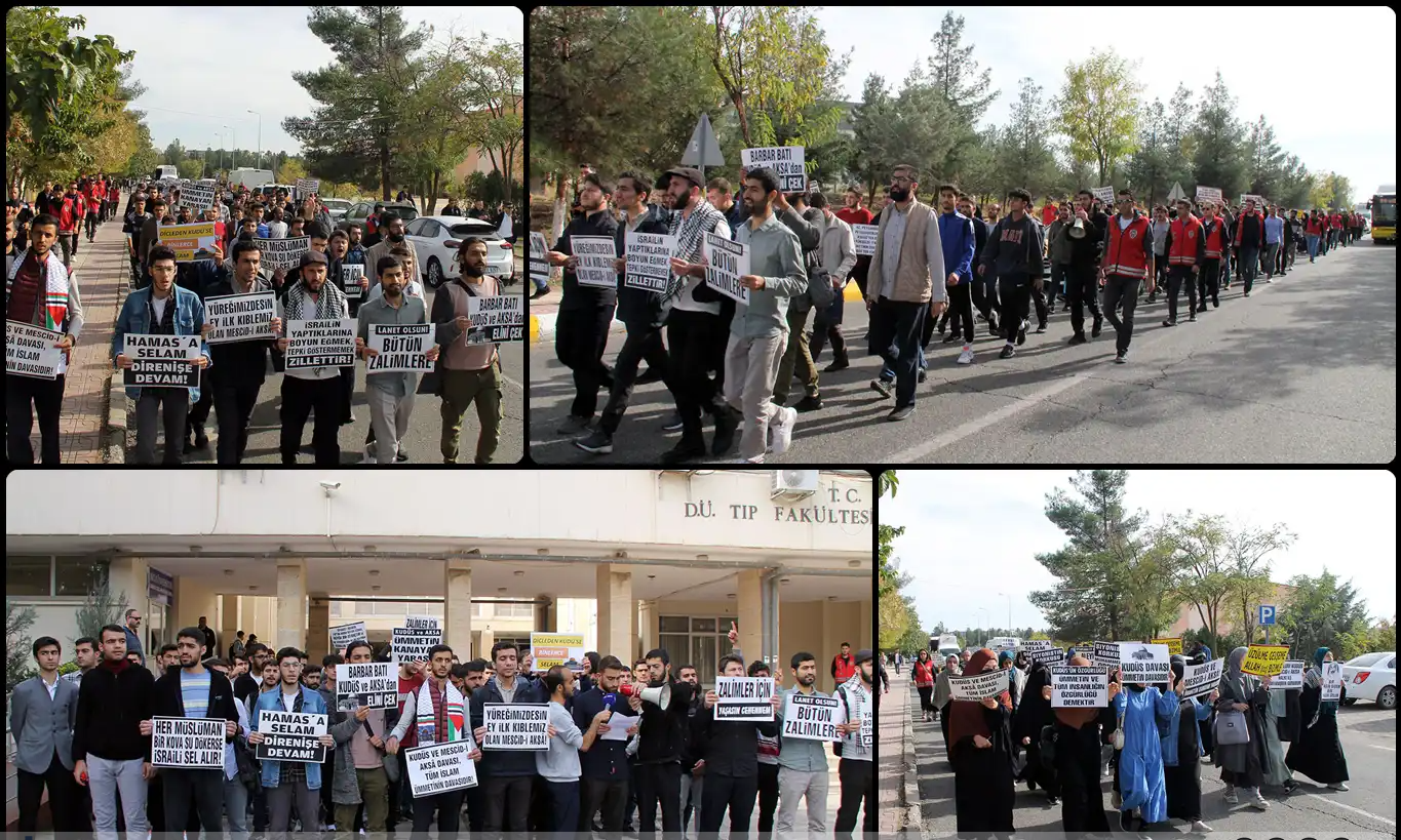 Diyarbakır'da öğrenciler Gazze için yürüyüş düzenledi