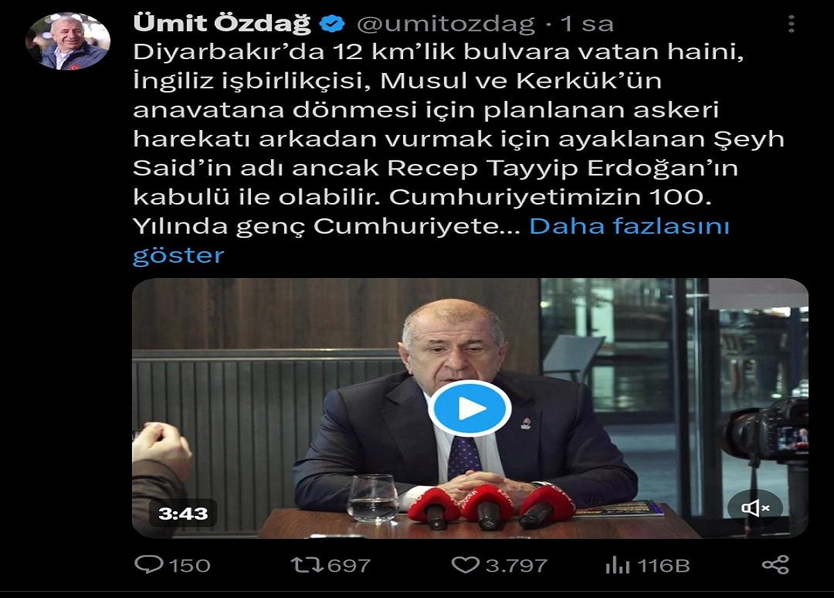 Zafer Partisi Şeyh Said ve Abdullah Öcalan’ı aynı kefeye koydu