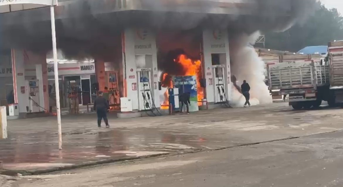 Diyarbakır’da akaryakıt istasyonunda korku dolu anlar