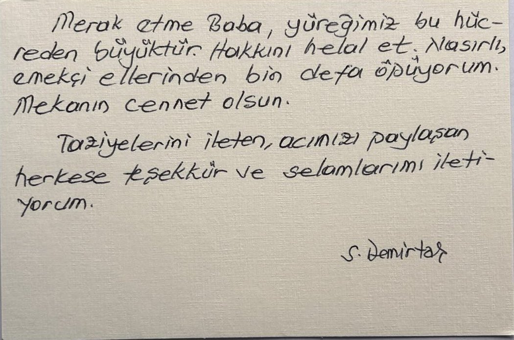 Demirtaş'tan babasının ölümü sonrası mesaj...