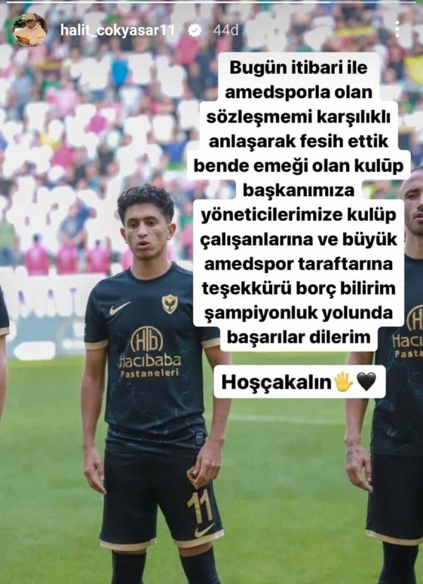 Amedspor’da Halit Çokyaşar Ayrıldığını Duyurdu!