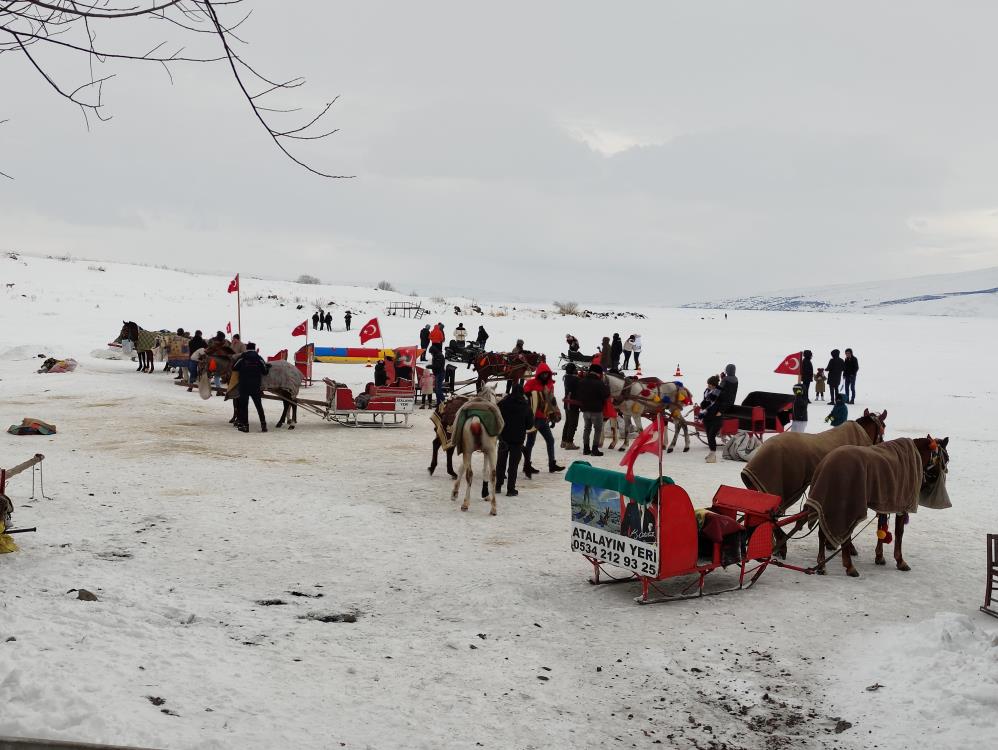 Eşsiz Manzarada Atlı Kızak Keyfi!