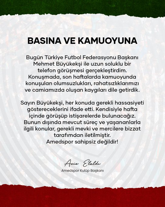 Amedspor Başkanı, TFF Başkanı Büyükekşi ile görüştü!