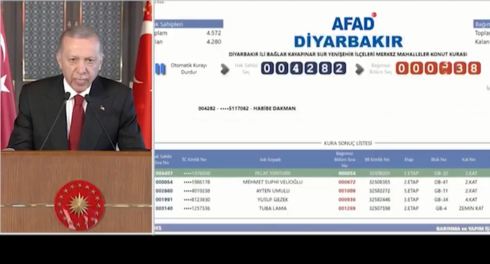 Diyarbakır’da yapımı biten deprem konutları için kuralar çekildi