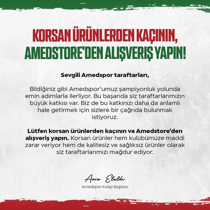 Amedspor Başkanı’ndan korsan uyarısı!