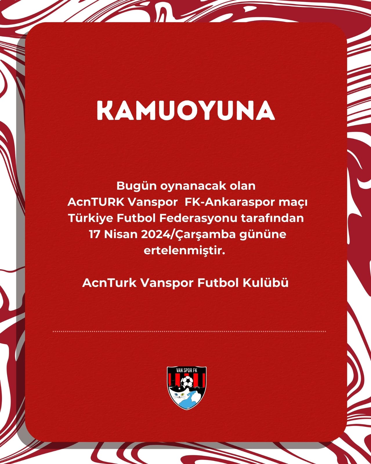 Olaylar futbolu da etkiledi! TFF'den Vanspor kararı