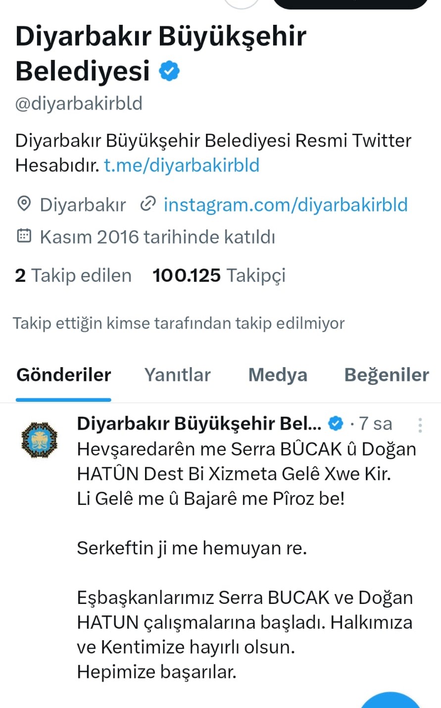 Diyarbakır’da kayyım gitti, Kürtçe paylaşımlar geldi