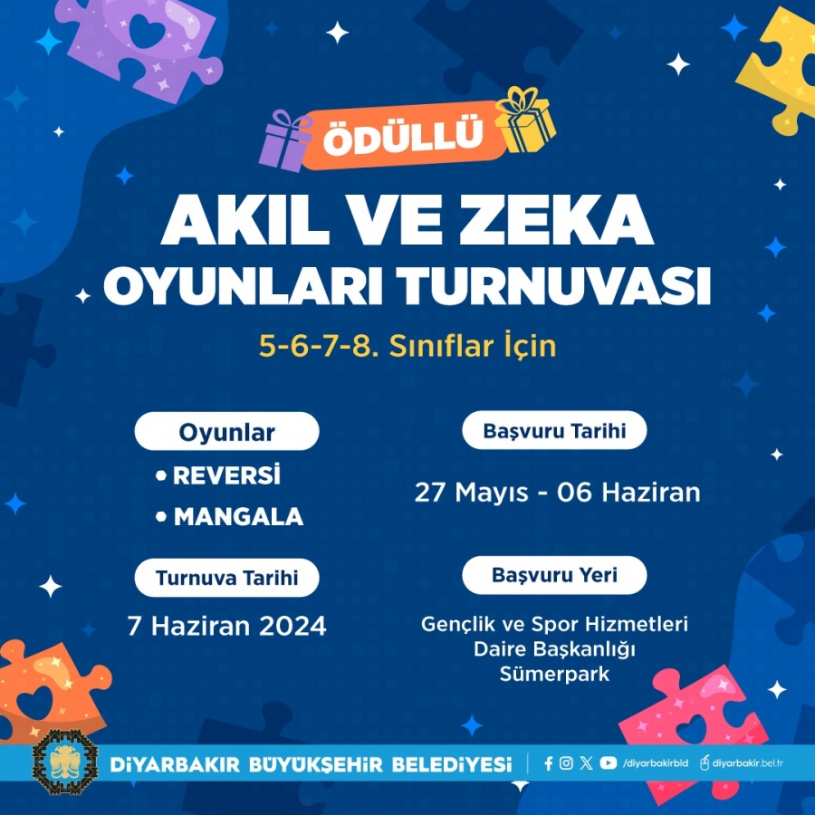 Diyarbakır'da Akıl ve Zeka Oyunları Turnuvası düzenlenecek