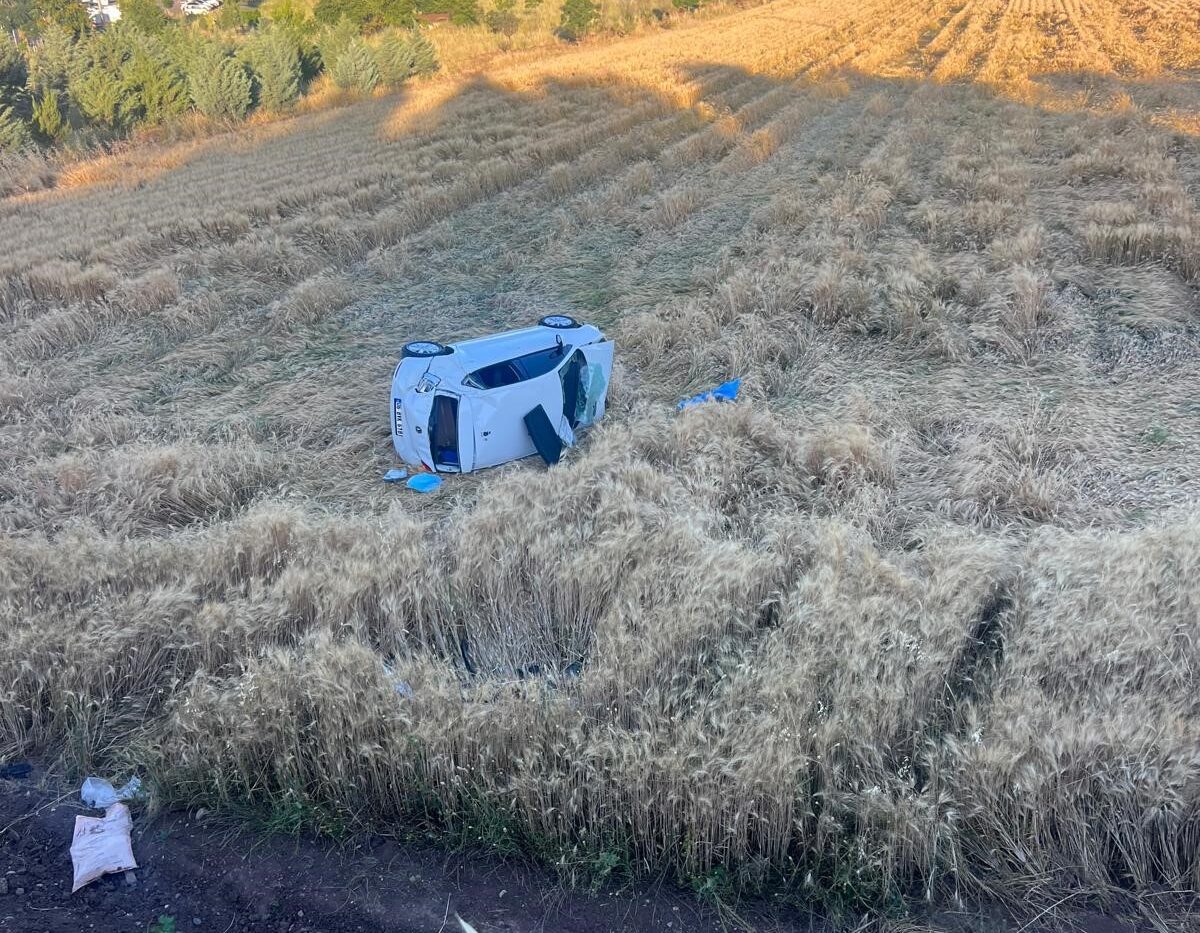 Diyarbakır'da kontrolden çıkan otomobil tarlaya uçtu: 2 yaralı