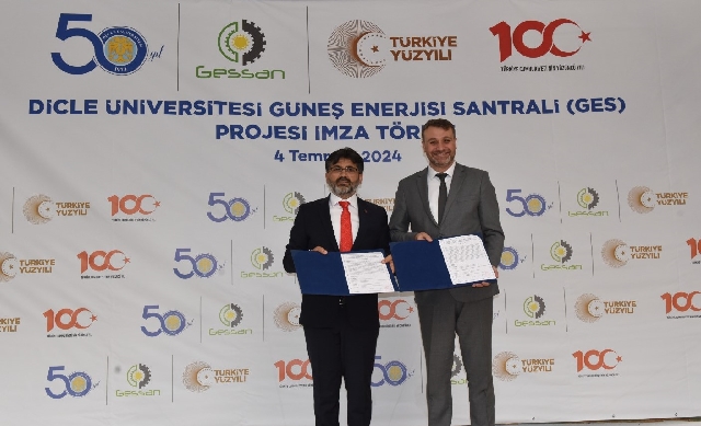 Dicle Üniversitesinde  Güneş Enerjisi Santrali (GES) imza töreni