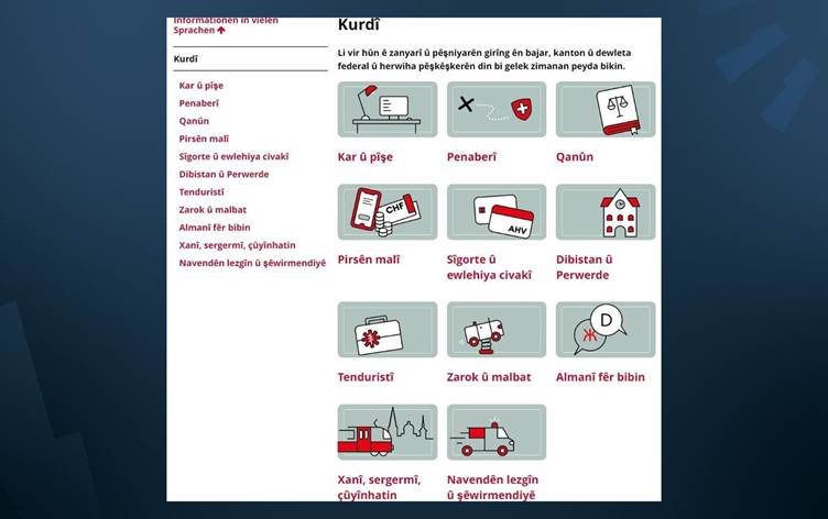 Bern’in resmi sayfasına Kürtçe de eklendi