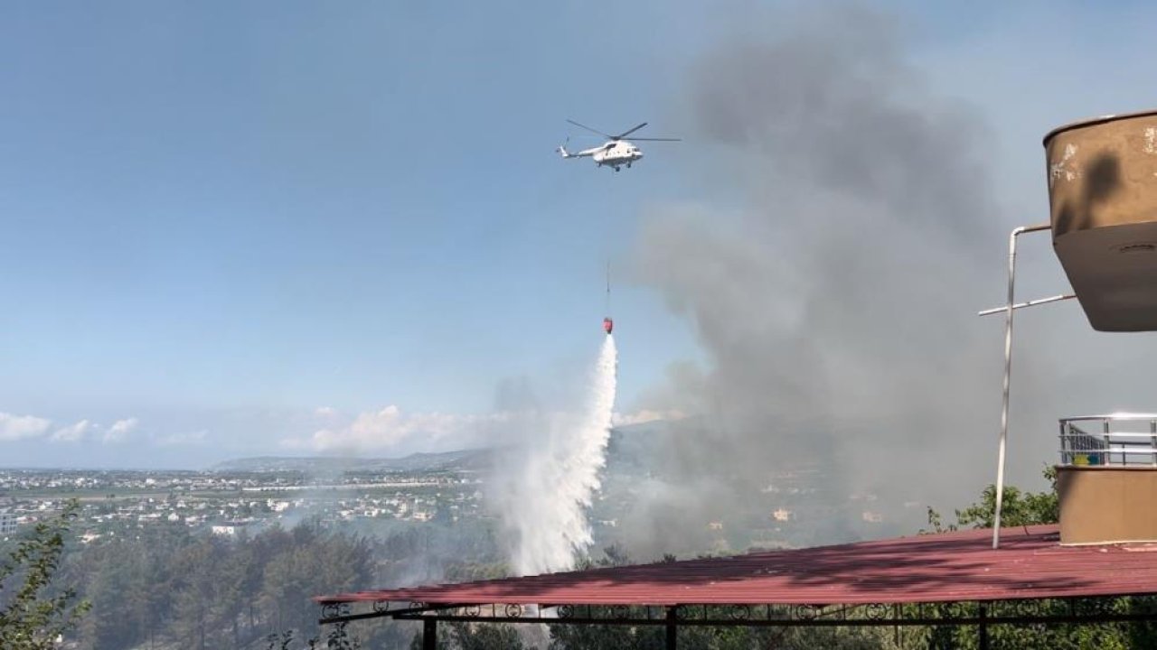 Hatay’daki yangına havadan müdahale başladı