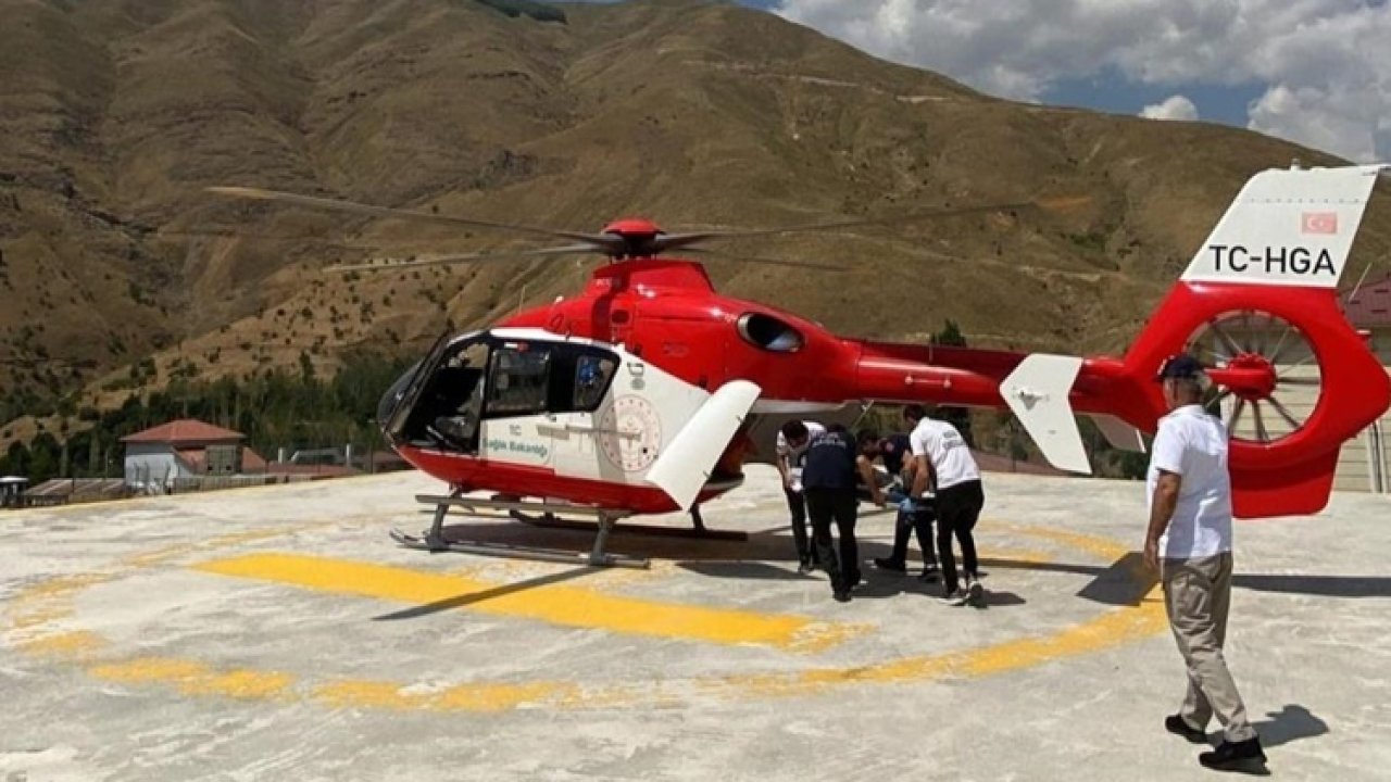 14 yaşındaki çocuk için helikopter ambulans kalktı