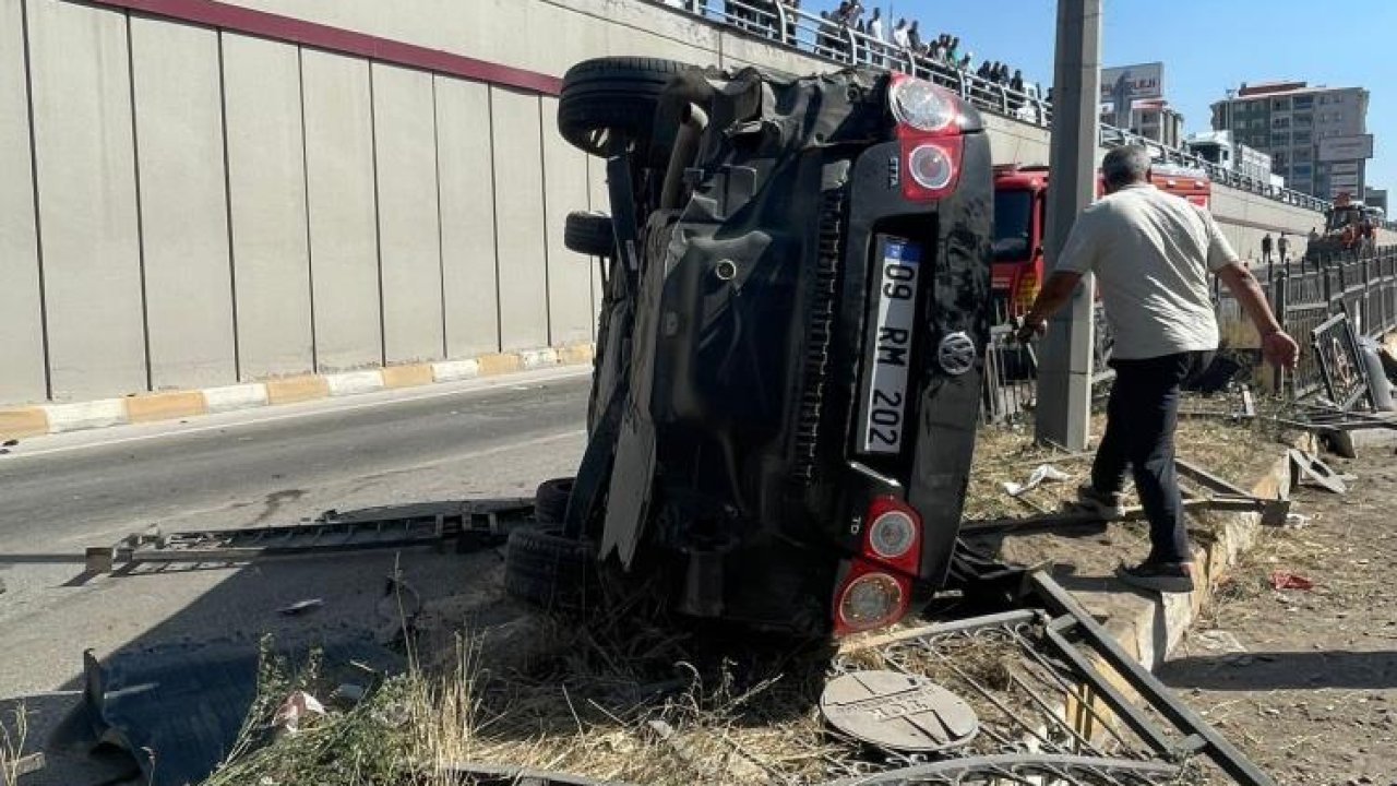 Otomobil kontrolden çıkarak takla attı: 3 yaralı