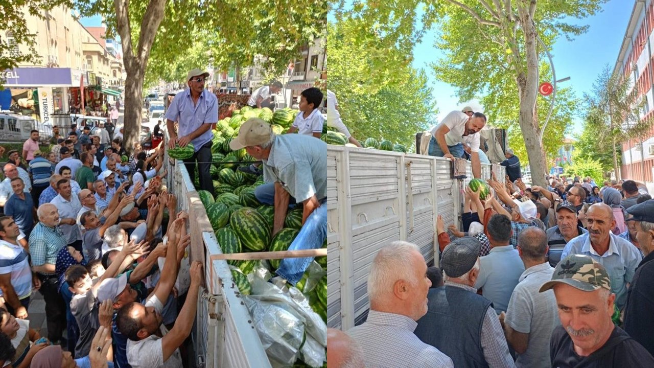 17 ton karpuzu bedava dağıttı: Gözler Diyarbakır’da!