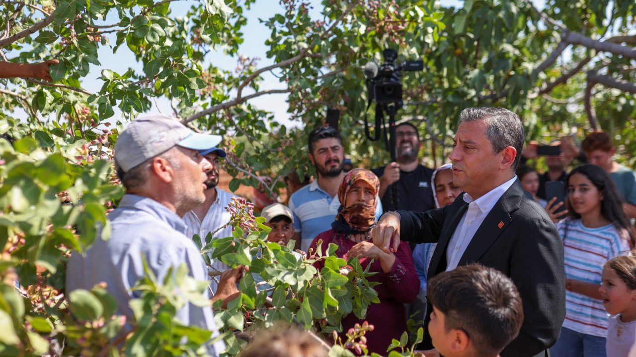 CHP lideri Özel, Gaziantep’te fıstık mitingine katıldı