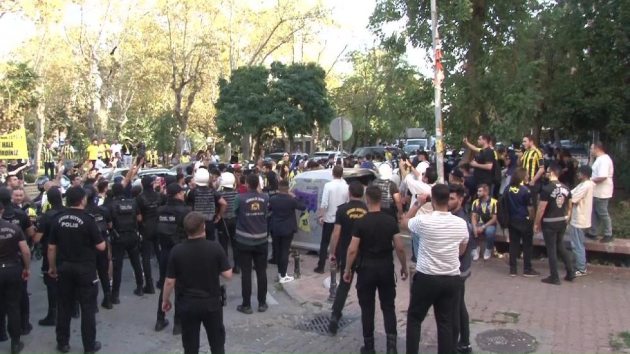 Fenerbahçe taraftarlarının protestosuna polis engeli