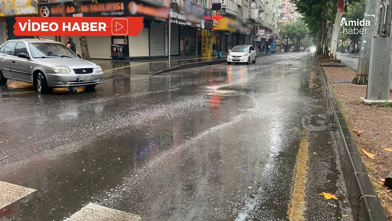 VİDEO- Diyarbakır yağmura uyandı: 12 derece