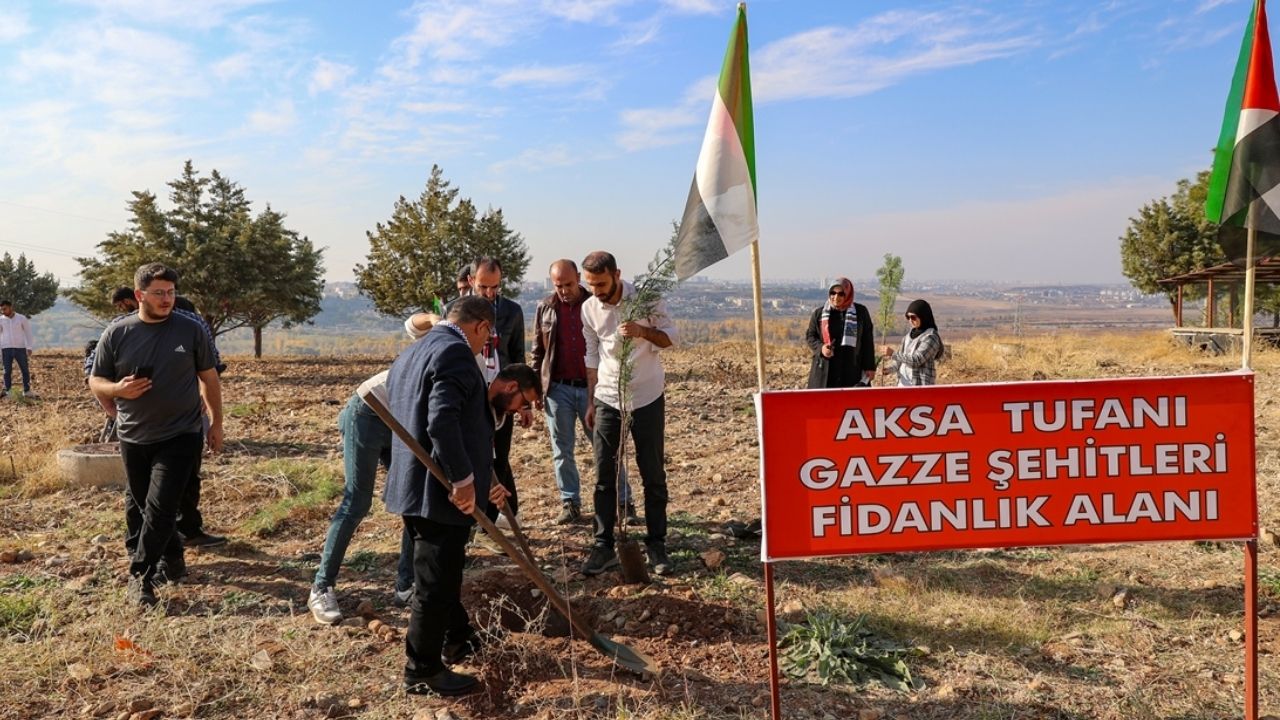 Diyarbakır'da Filistin için 60 fidan dikildi