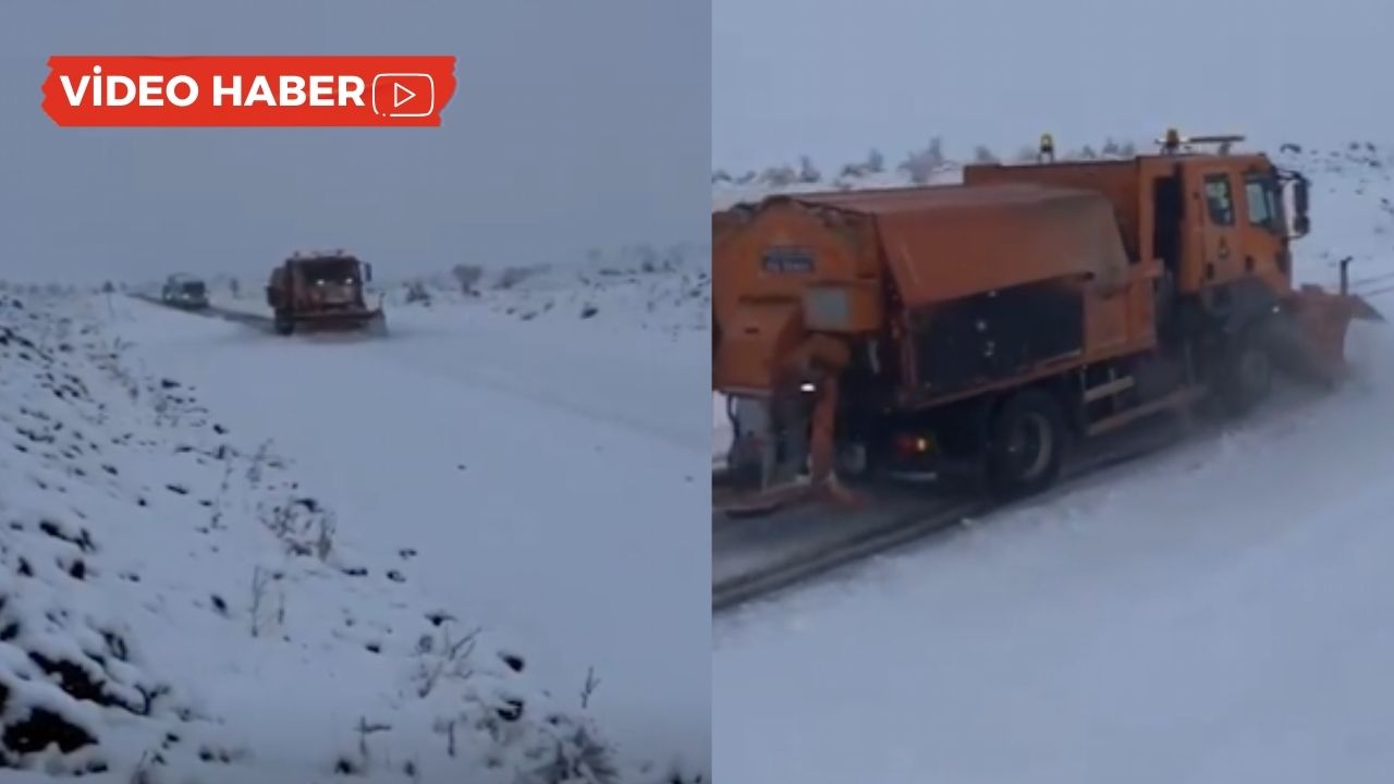 VİDEO- Diyarbakır - Viranşehir yolunda kar engeli