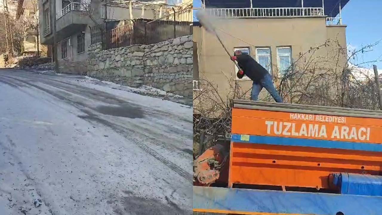 Hakkari’de yollar dondu, ekipler çalışma başlattı