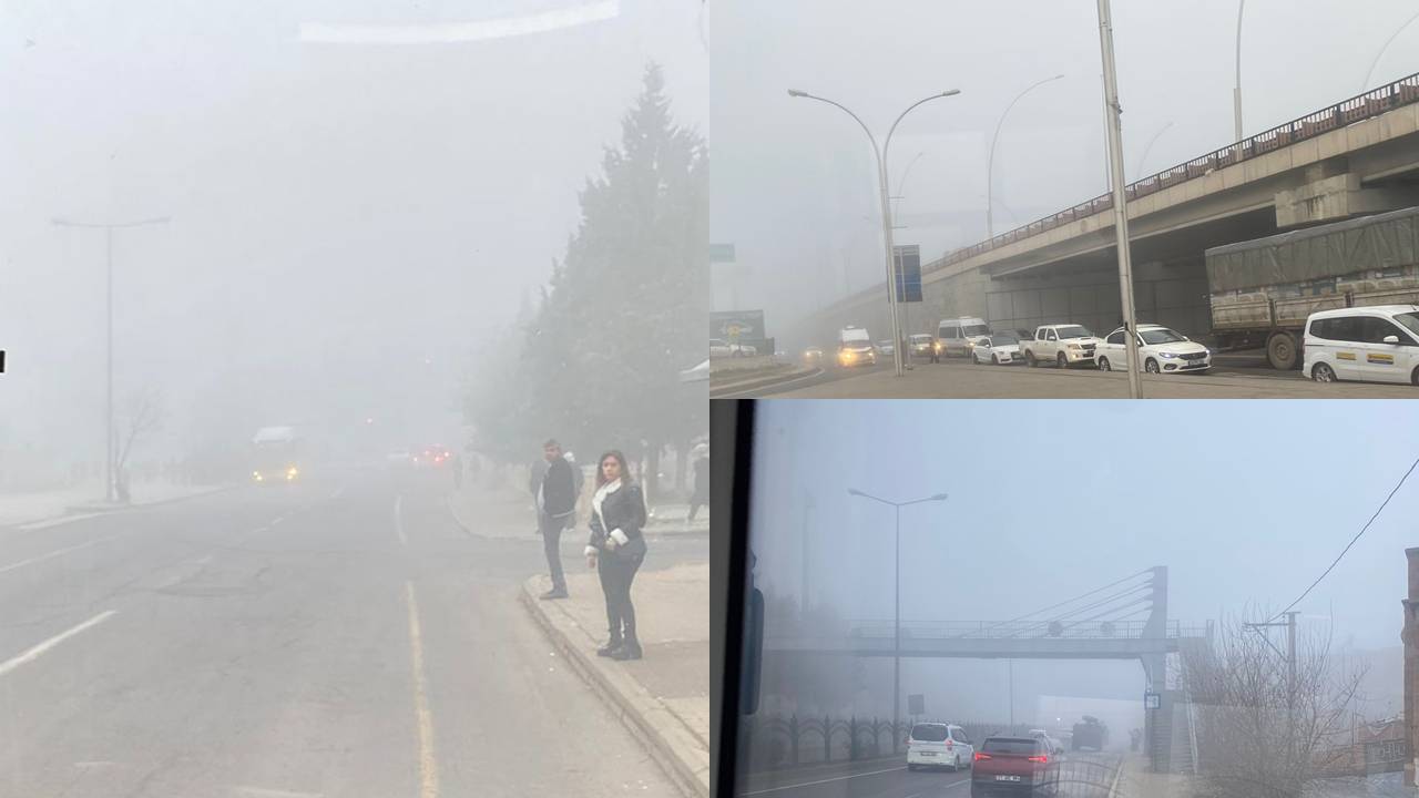 Diyarbakır’da sis engeli: Trafik durdu