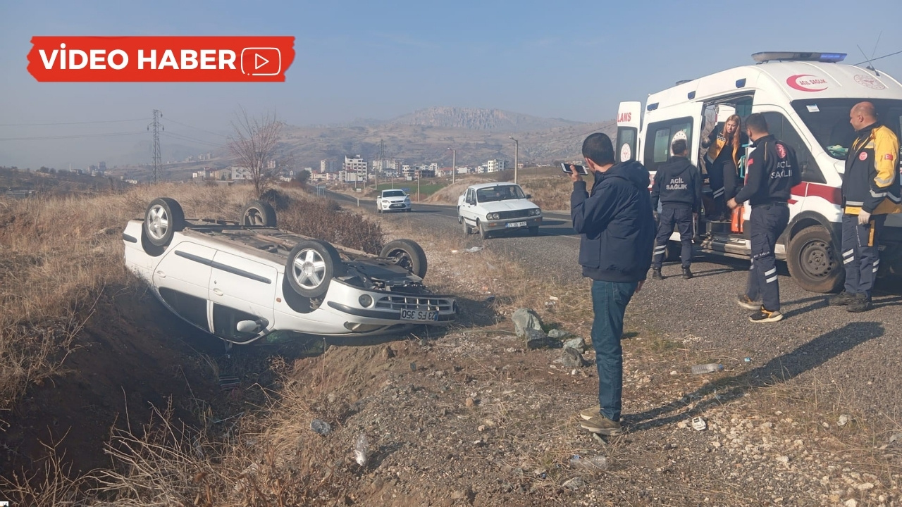 Diyarbakır’da otomobil devrildi, dede ve torunu yaralandı