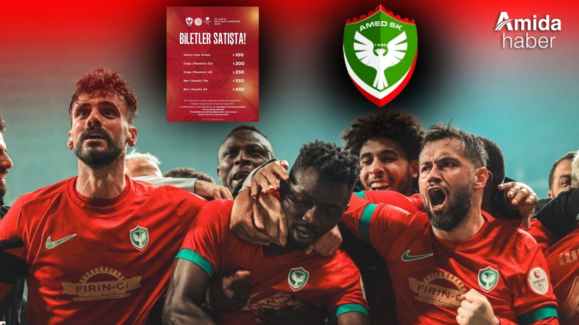 Amedspor - karagümrük maçının bilet fiyatları açıklandı