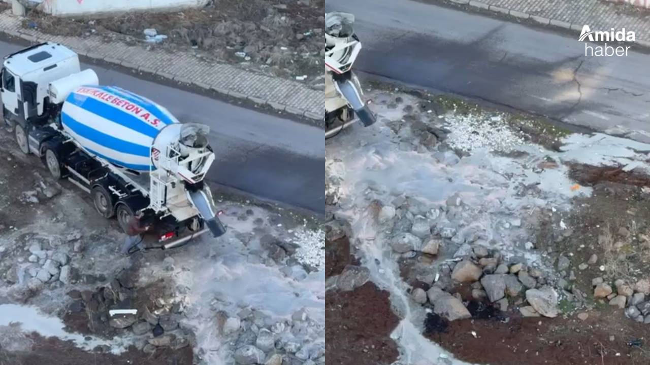 Diyarbakır’da mikser yolda yıkandı, atıklar ortalığa saçıldı