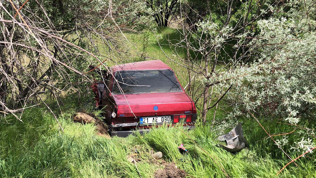 Elazığ’da otomobil bahçeye uçtu: 1 yaralı