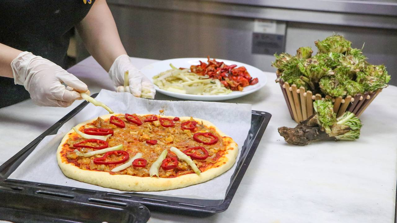 Veganlara müjde! Diyarbakır’ın kengerinden pizza