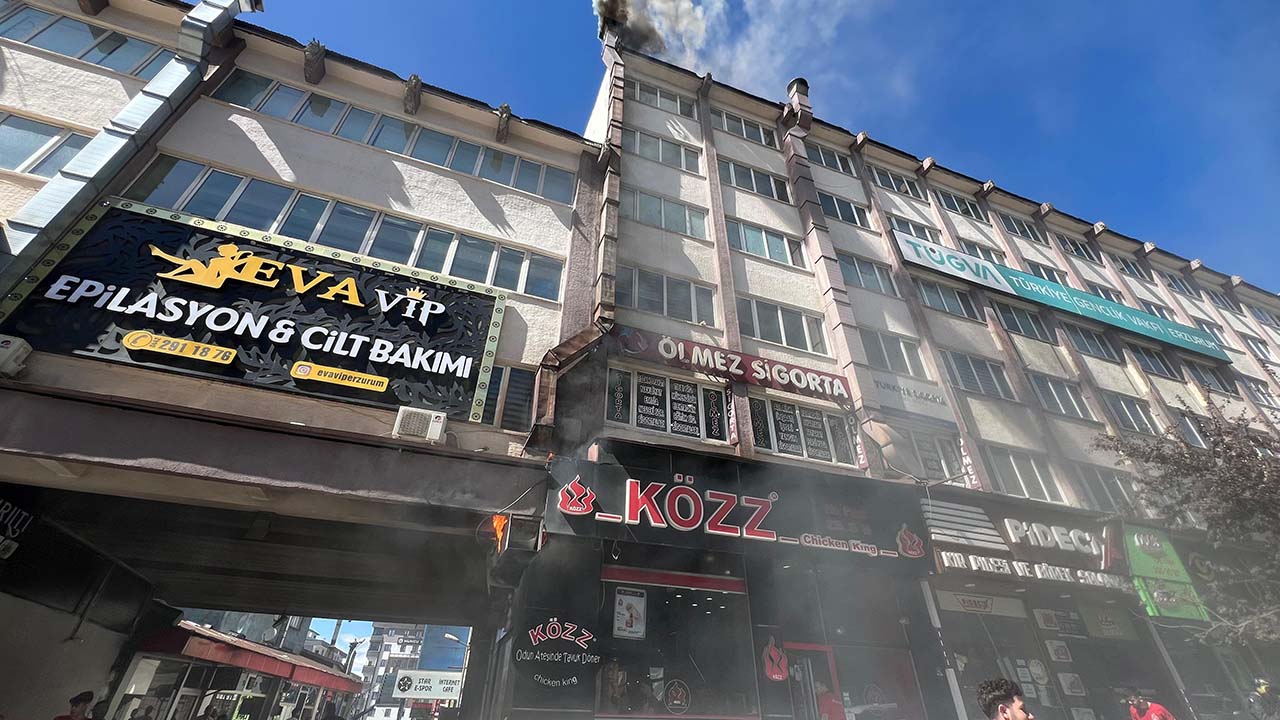 Erzurum'da baca yangını