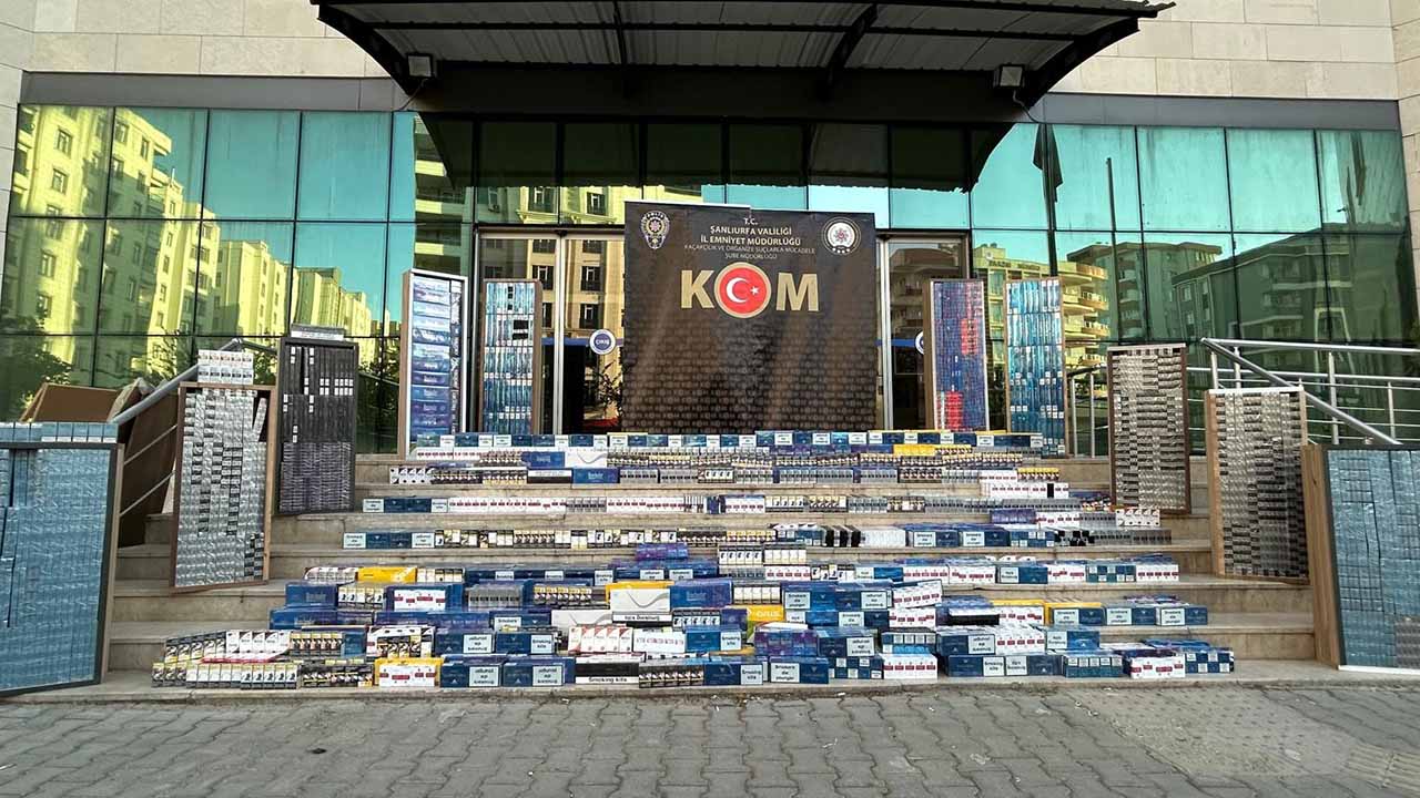Şanlıurfa'da binlerce paket kaçak sigara ele geçirildi