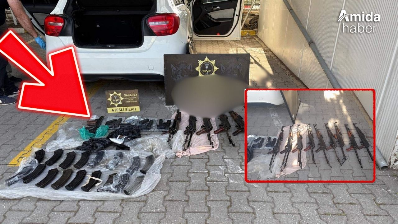 Bu silahlar Diyarbakır’da görev yapan polisin aracında bulundu