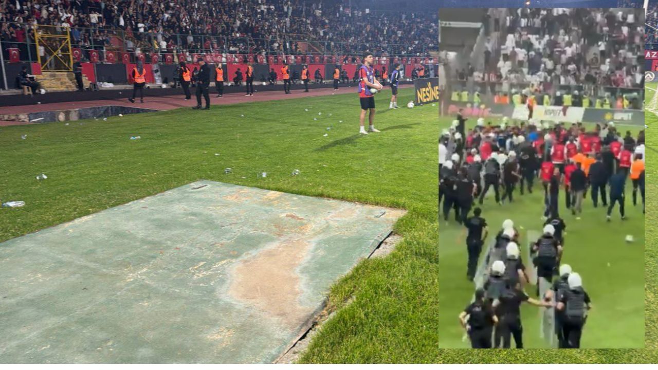 Elazığspor-Vanspor maçı öncesi saha karıştı