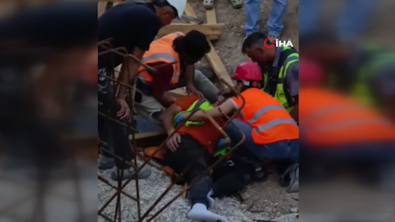 İnşaatta kalıbın yan yatması sonucu 2 işçi yaralandı