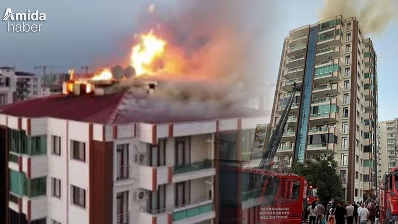 Diyarbakır’da yüksek katlı binada korku dolu anlar