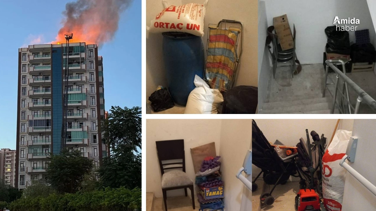 Ders alan yok: Diyarbakır’da yangın merdivenleri depo gibi